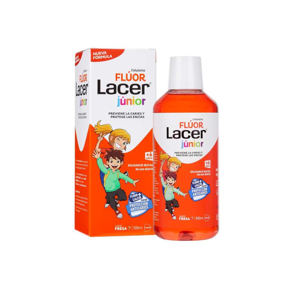 Lacer Junior Colutorio Fluor Sabor Fresa 500 ml 8430340052858