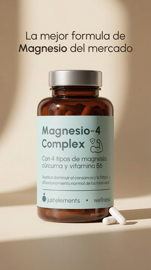 Just Elements Wellness Magnesio 4 Complex con Cúrcuma y Vitamina B6 120 cápsulas