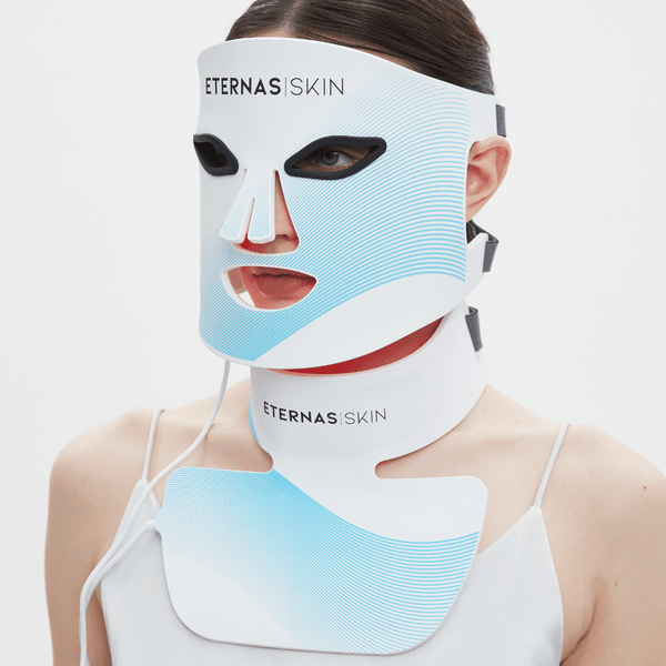 Eternas Kit completo de Máscaras LED Infrarrojas 850nm – Silicona Médica para Rostro, Cuello y Escote