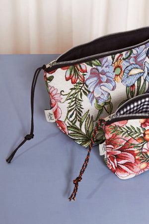 Eturel Nécessaire Jacquard Crisântemos Vermelhos