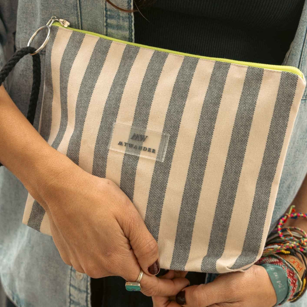 MyWander Grey Stripes Neceser de mujer
