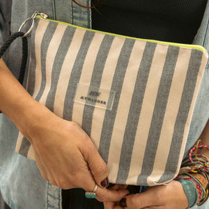 MyWander Grey Stripes Neceser de mujer