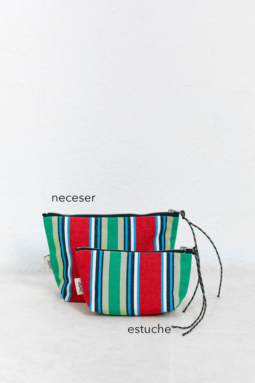 Necessaire/estojo lona rede vermelho