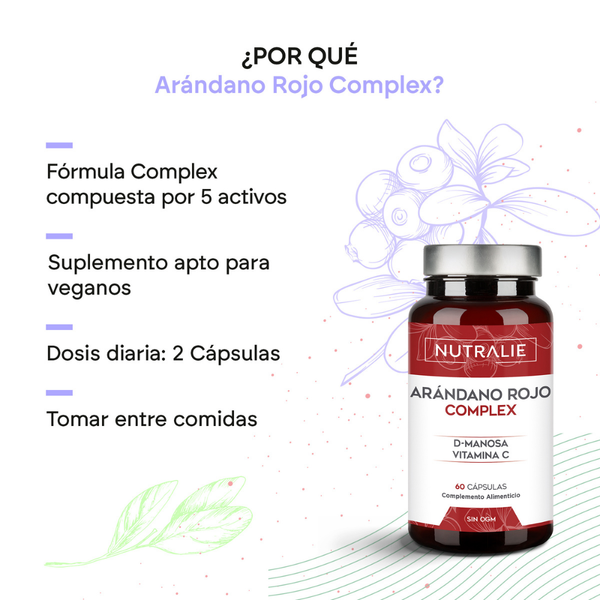 Nutralie American Cranberry com Vitamina C e D-Manose Cistite 60 cápsulas