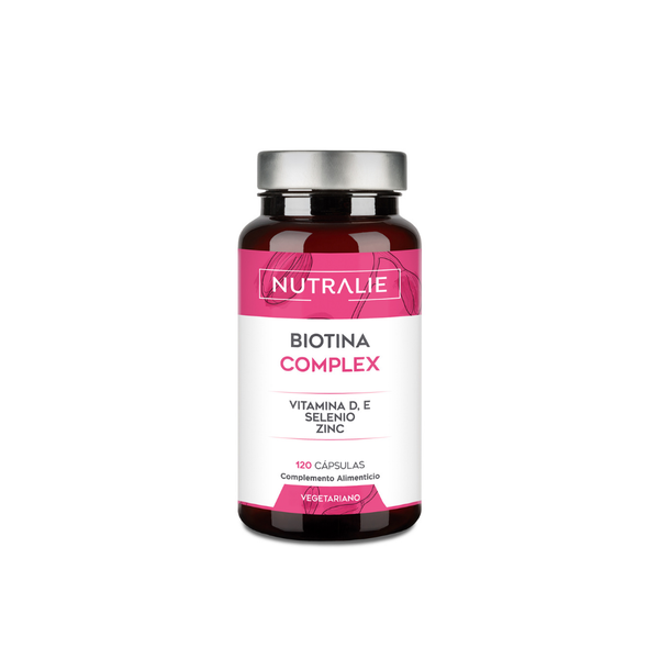 Nutralie Biotina Complex 10000 mcg con Vit D y E Pelo, Piel, Uñas 120 cápsulas