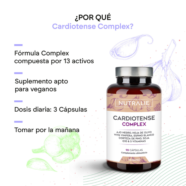 Nutralie Cardiotense Complex 11250 mg con Ajo Negro Tensión Arterial 90 cápsulas