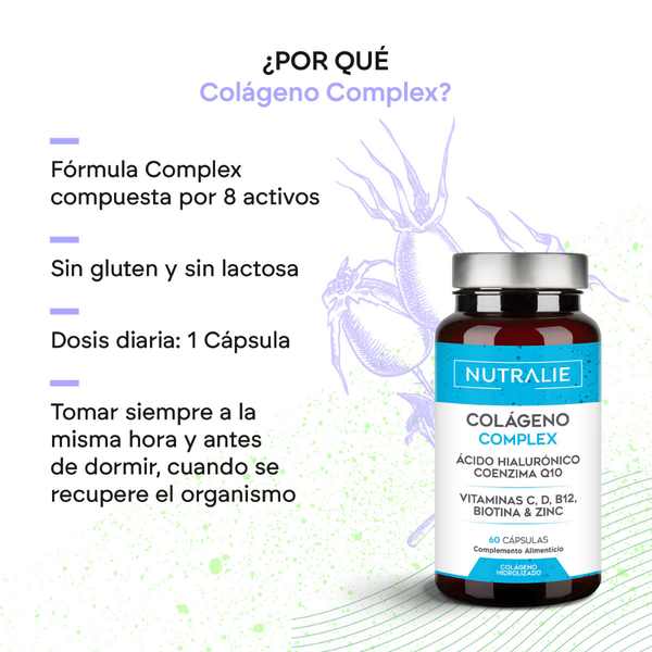Nutralie Colágeno Complex Hidrolizado con Ácido Hialurónico y Q10 60 cápsulas