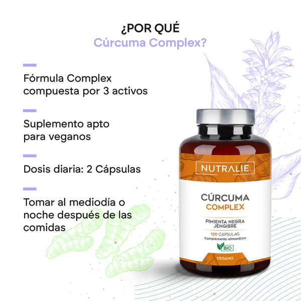 Nutralie Cúrcuma Complex Jengibre y Pimienta Negra Antioxidante 120 cápsulas