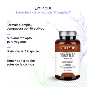 Nutralie Levadura Arroz Rojo con Monacolina K + Q10 + Niacina Colesterol 90caps