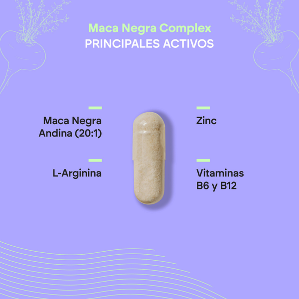 Nutralie Maca Negra Complex 24.000 mg con B6 y B12 Máxima Energía 120 cápsulas
