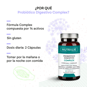 Nutralie Probiótico Digestivo Complex Cúrcuma + Enzimas Digestivas 60 cápsulas