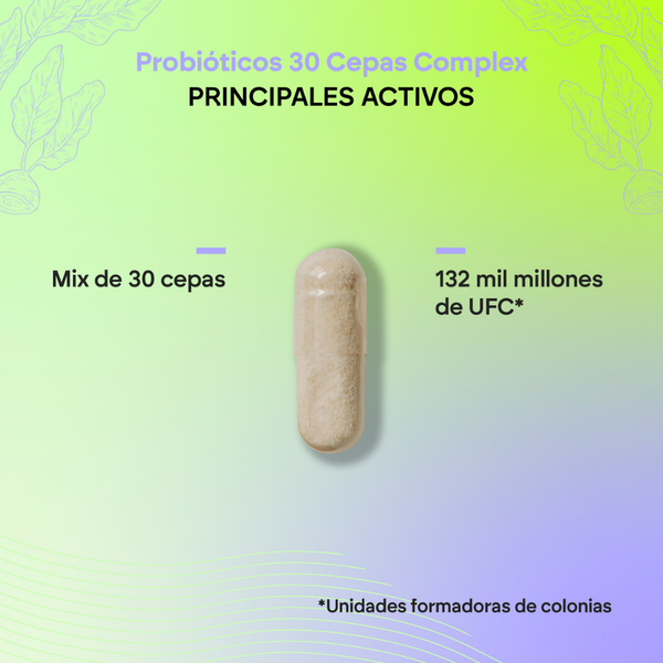 Nutralie Probioticos 30 Cepas 132 billones UFC Biprotics Defensas 60 cápsulas