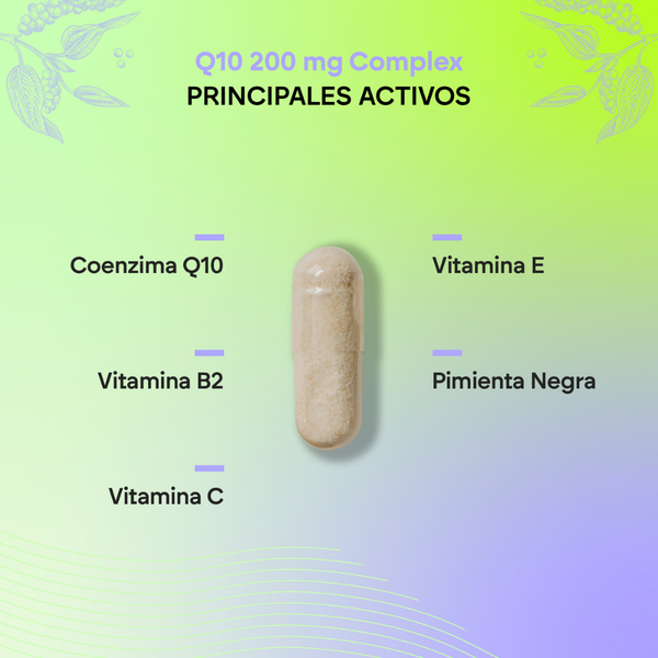 Nutralie Q10 Complex 250 mg con Vitamina C E y B2 Antioxidante 120 cápsulas
