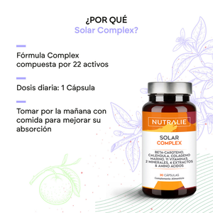 Nutralie Solar Complex com Colagénio Marinho Bronzeamento e Protetor Solar 30 cápsulas