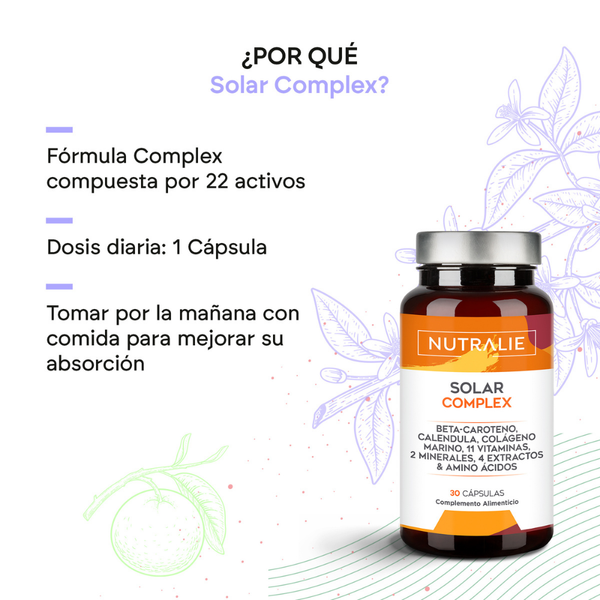 Nutralie Solar Complex com Colagénio Marinho Bronzeamento e Protetor Solar 30 cápsulas