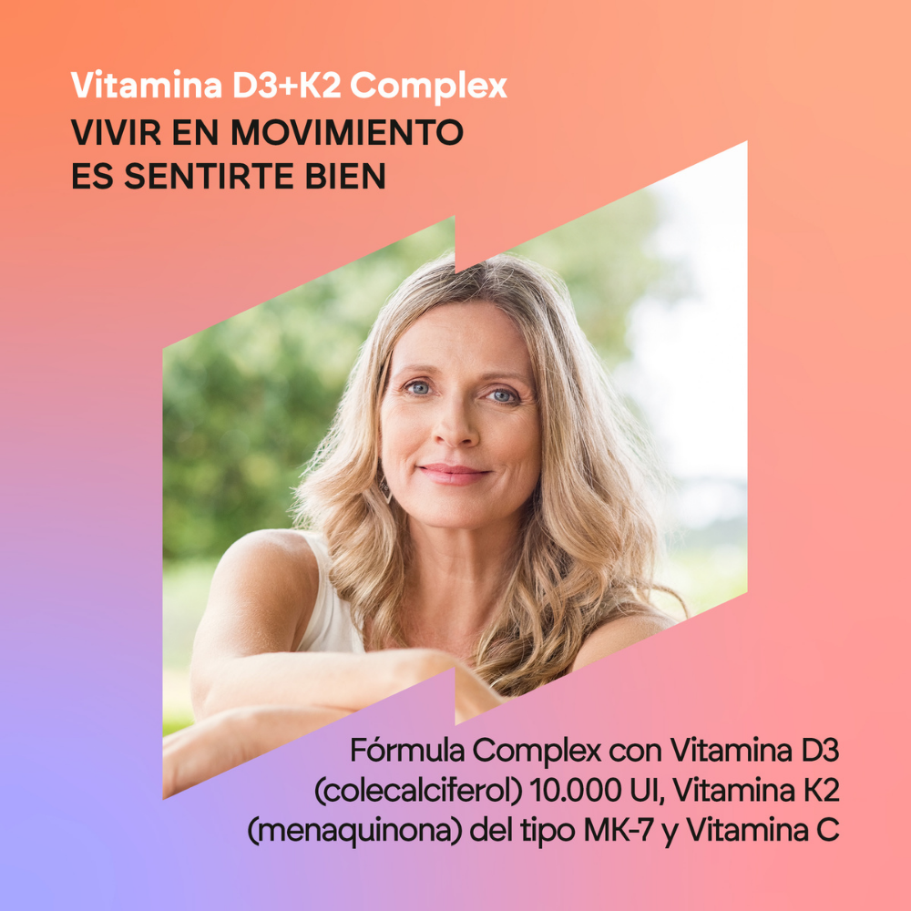 Nutralie Vitamina D3+K2 Complex 10000 UI + Vit C Músculos y Huesos 60 Softgels