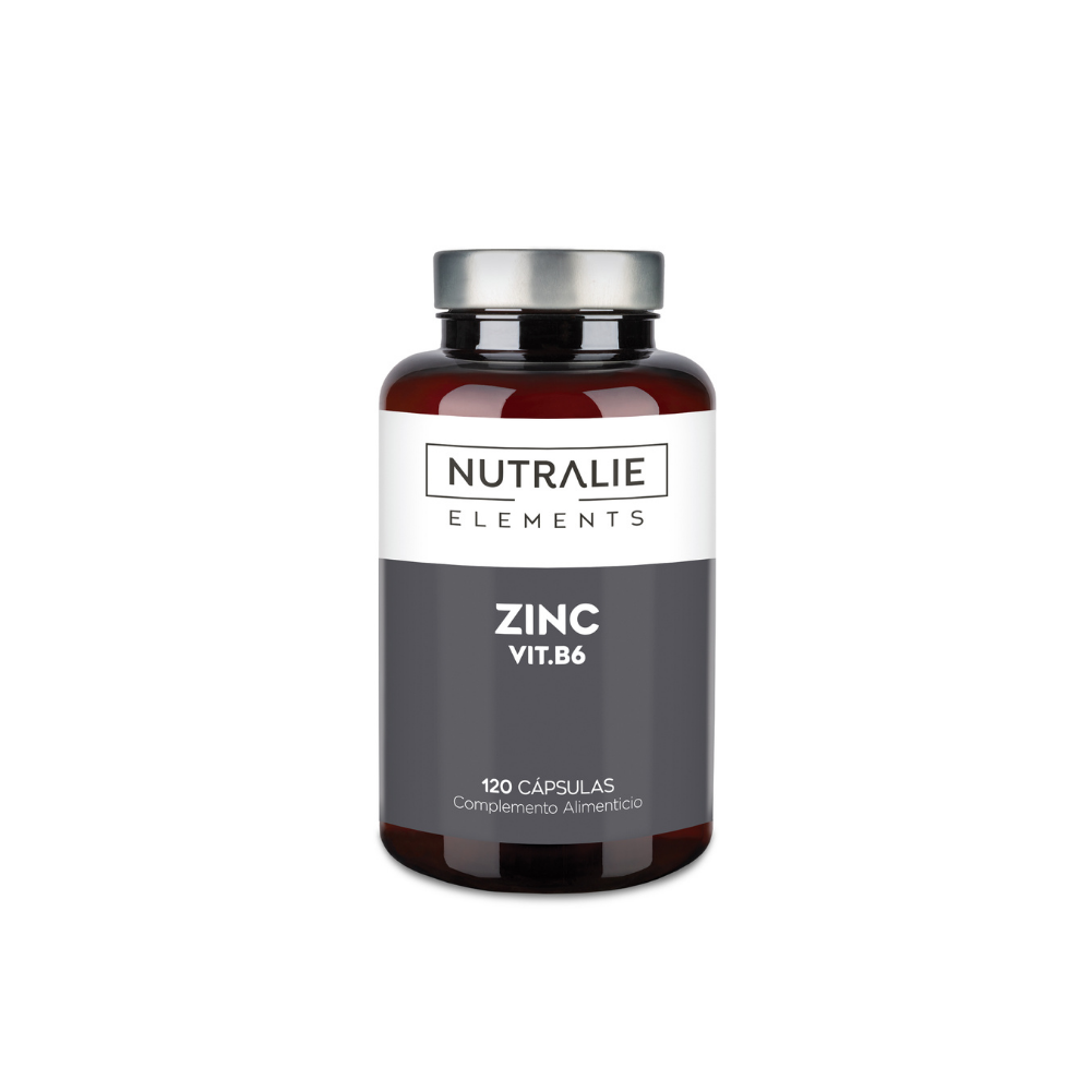 Nutralie Zinc con VItamina B6 para Piel, Acné y Pelo 100% Vegano 120 cápsulas