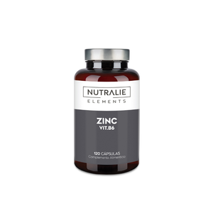 Nutralie Zinc con VItamina B6 para Piel, Acné y Pelo 100% Vegano 120 cápsulas