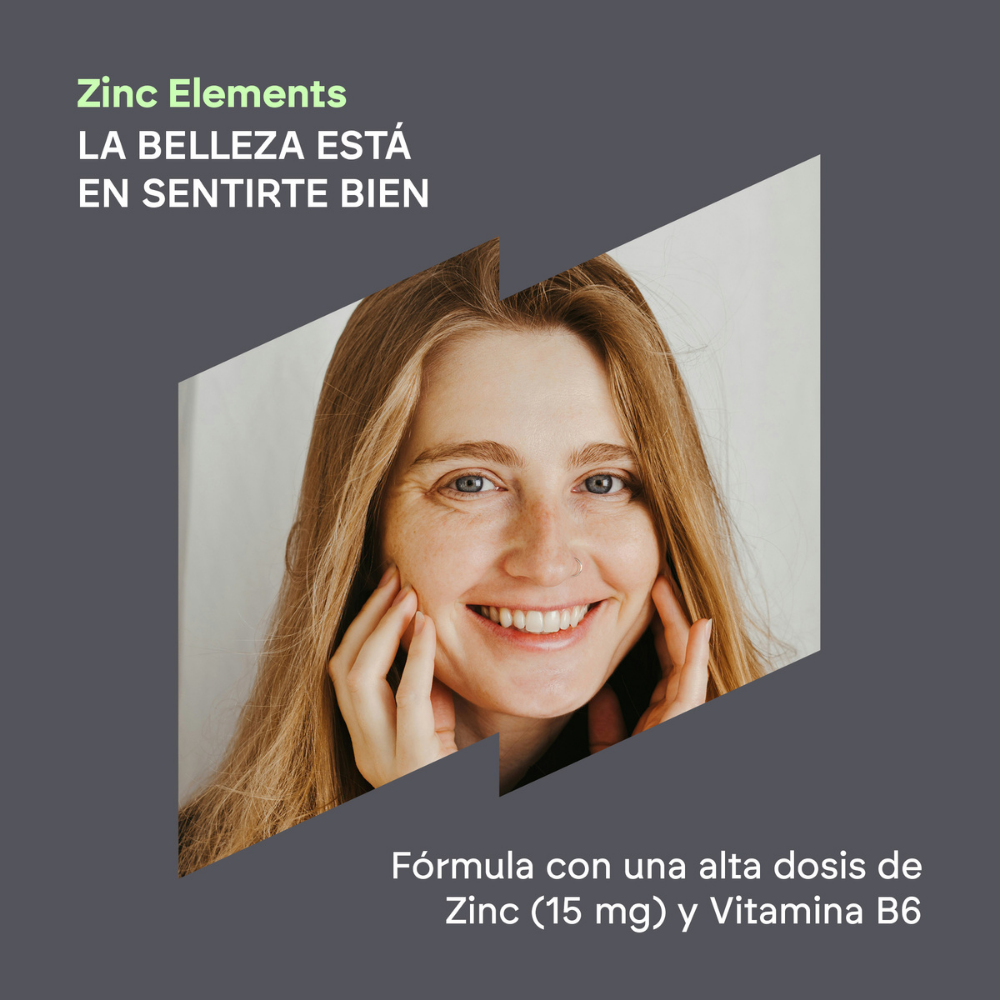 Nutralie Zinc con VItamina B6 para Piel, Acné y Pelo 100% Vegano 120 cápsulas
