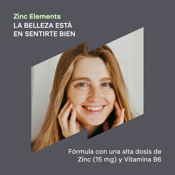 Nutralie Zinc con VItamina B6 para Piel, Acné y Pelo 100% Vegano 120 cápsulas