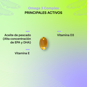 Nutalie Omega 3 Complex 2000 mg con Vit E y B3 EPA DHA Cansancio 60 cápsulas