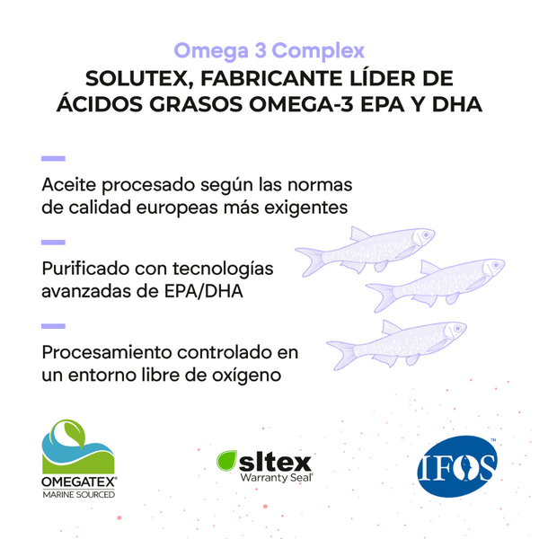 Nutalie Omega 3 Complex 2000 mg con Vit E y B3 EPA DHA Cansancio 60 cápsulas