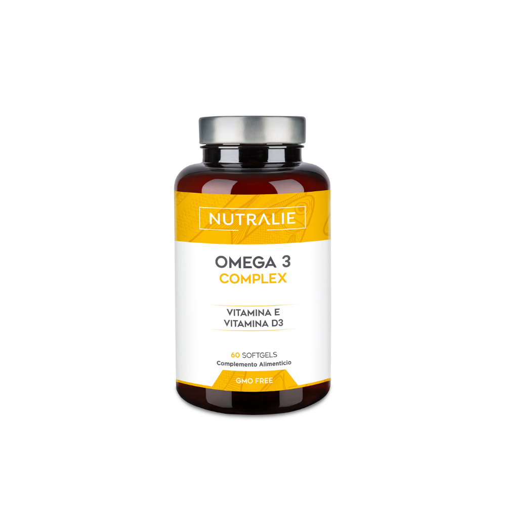 Nutralie Omega 3 Complex 2000 mg con Vit E y B3 EPA DHA Cansancio 60 cápsulas
