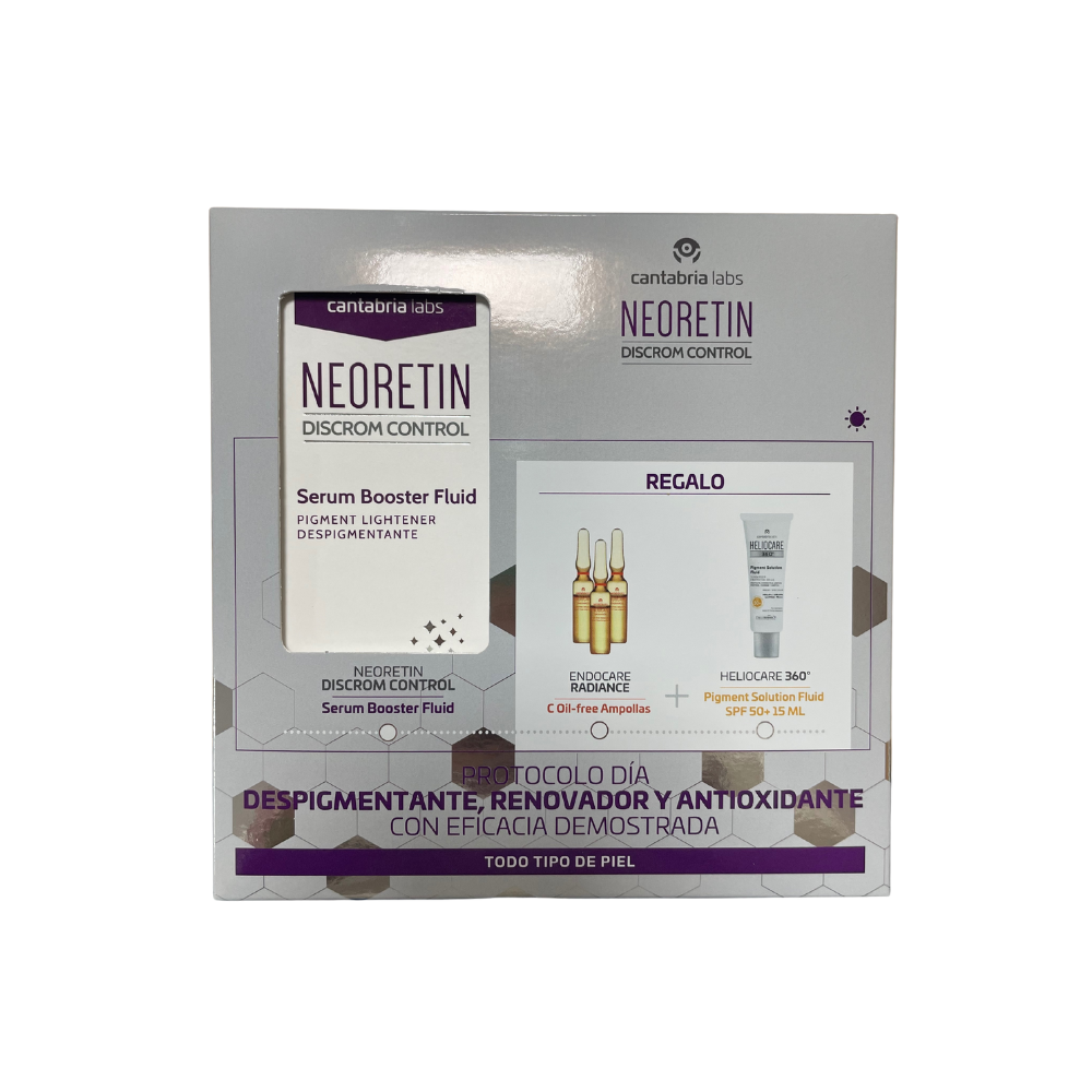 Pack Cantabria Labs Neoretin Serum Booster Fluid + Endocare Radiance Oil + Heliocare 360º Pigment Solution Fluid_8436574363128