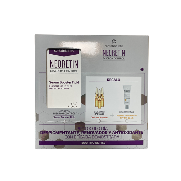 Pack Cantabria Labs Neoretin Serum Booster Fluid + Endocare Radiance Oil + Heliocare 360º Pigment Solution Fluid_8436574363128