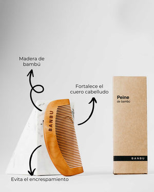 Banbu Peine de madera para pelo corto - 3