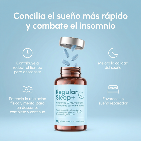 Melatonina 1,9 mg Regular Sleep+ Just Elements Wellness 90 comprimidos