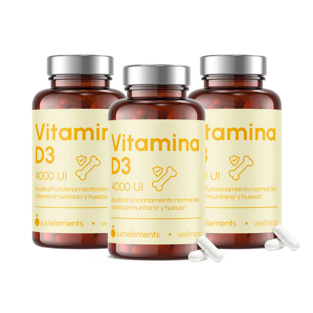 Pack de 3 Vitamina D3 4000 UI de Just Elements Wellness