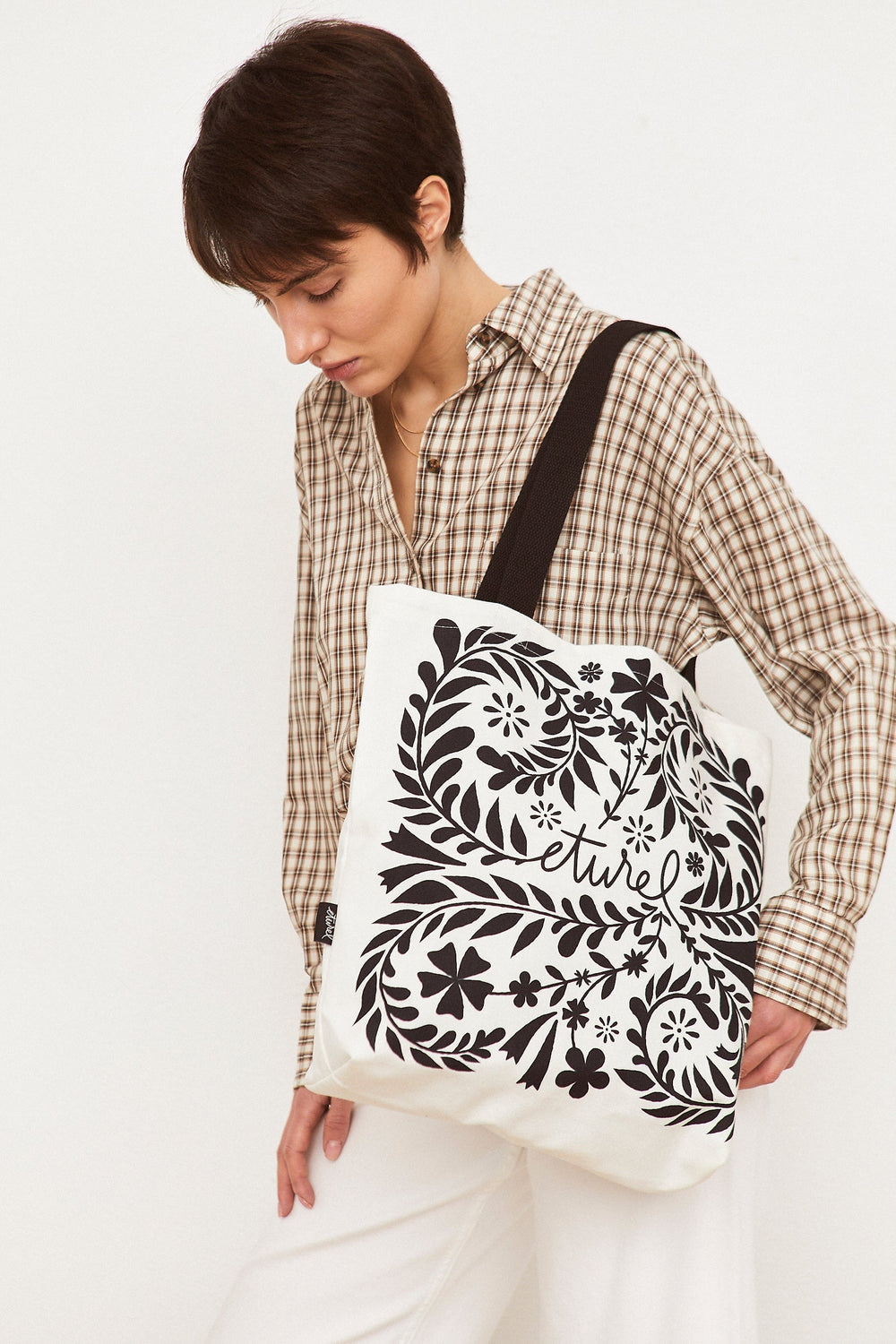 Eturel Tote Bag Folklore Blanco