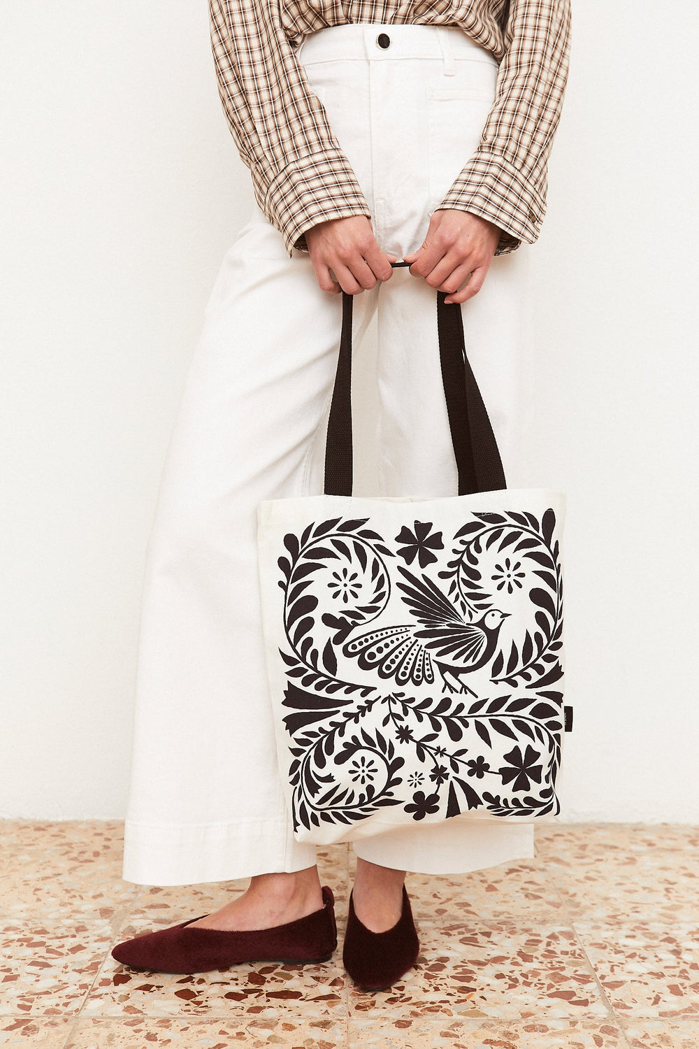 Eturel Tote Bag Folklore Blanco