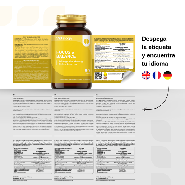 Vittalogy Focus and Balance 60 cápsulas