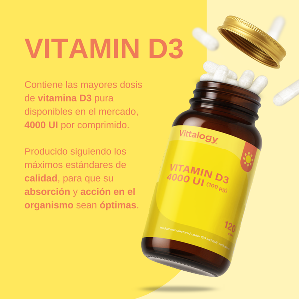Vittalogy Vitamina D3 120 cápsulas
