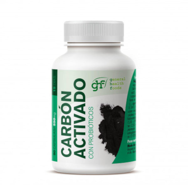 General Health Foods Carbón Activado con Probióticos 550 mg 90 caps