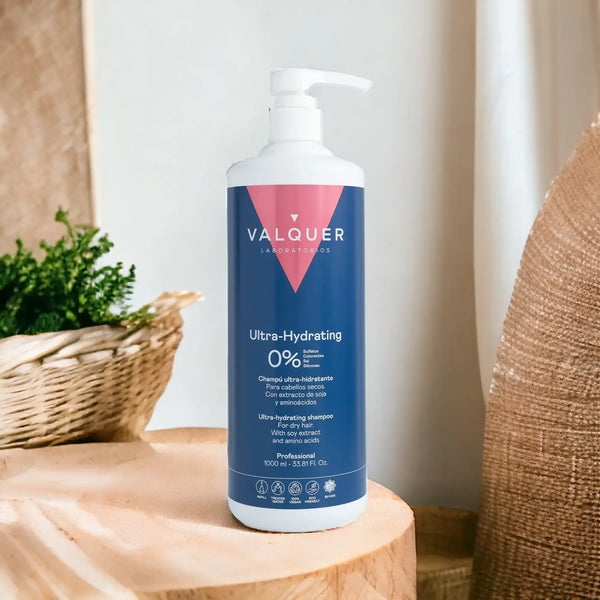 Valquer Pack Ultrahidratante Champú y Mascarilla efecto frío para Cabellos Secos - 1000 ml + 975 ml - 3