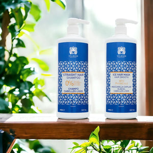 Valquer Pack para Cabellos Lisos - Champú y Mascarilla Capilar Glacial - 1000 ml + 975 ml - 2