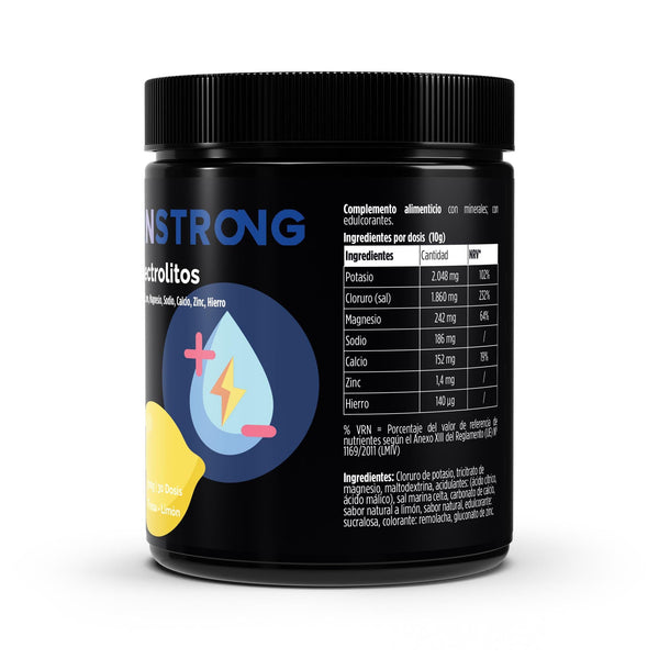 Bornstrong Electrolitos fresa limón polvo 300 g - 3