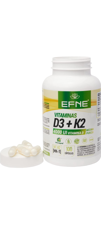 Efne Vitamina D3 + K2 4000 UI con MK-7 natural