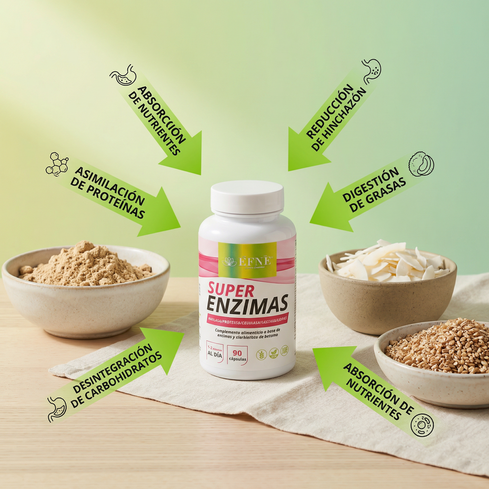 Efne Super enzimas Fórmula digestiva avanzada