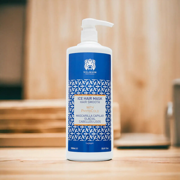 Valquer Pack para Cabellos Lisos - Champú y Mascarilla Capilar Glacial - 1000 ml + 975 ml - 4