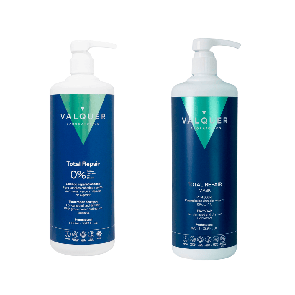 Valquer Pack Total Repair para Cabellos Dañados - Champú y Mascarilla - 1975 ml