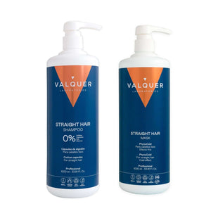 Valquer Pack para Cabellos Lisos - Champú y Mascarilla Capilar Glacial - 1000 ml + 975 ml