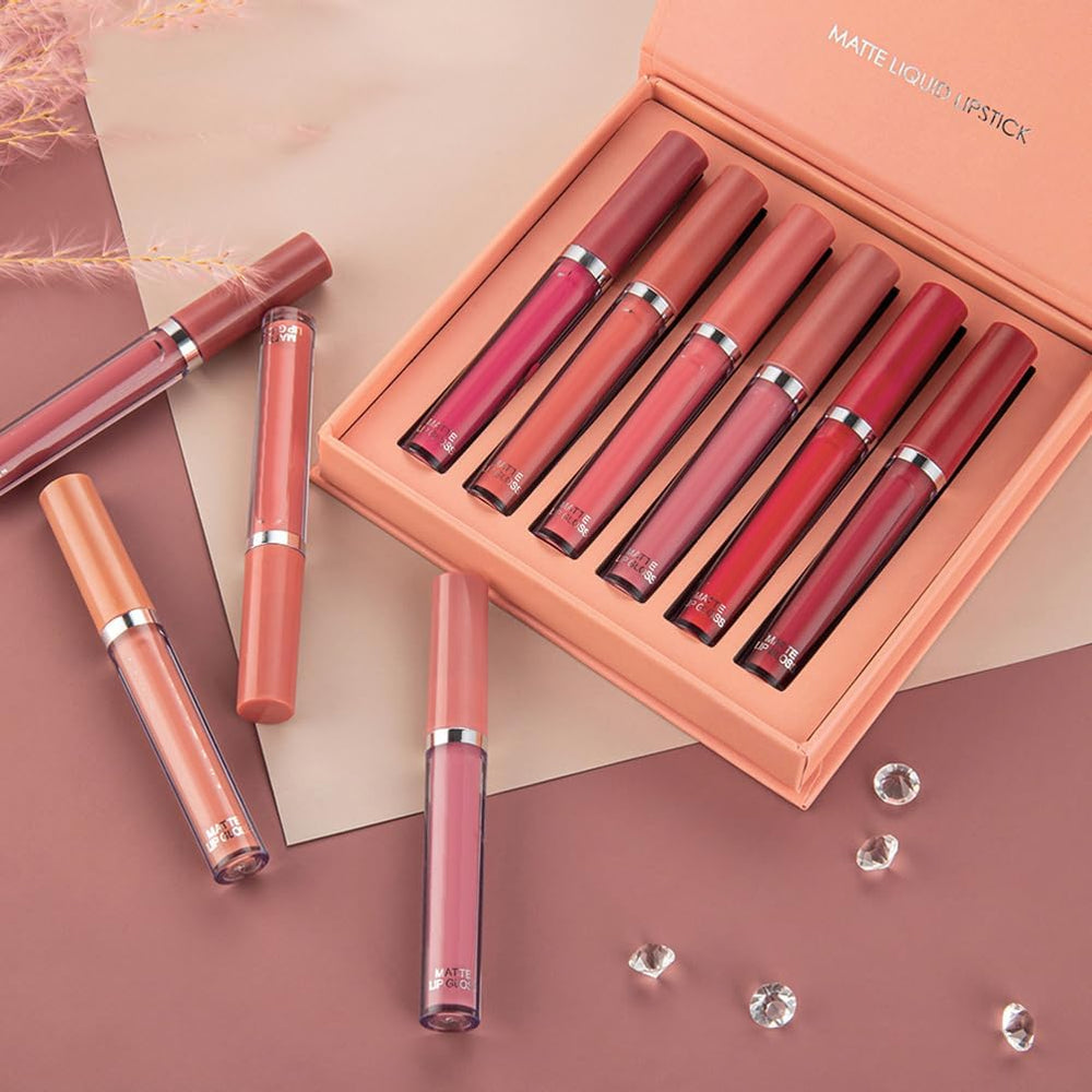 Set de 6 barras de labios mate resistentes al agua