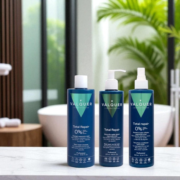 Valquer Pack Total Repair para Cabellos Dañados - Champú, Mascarilla y Acondicionador Bifásico - 975 ml - 4